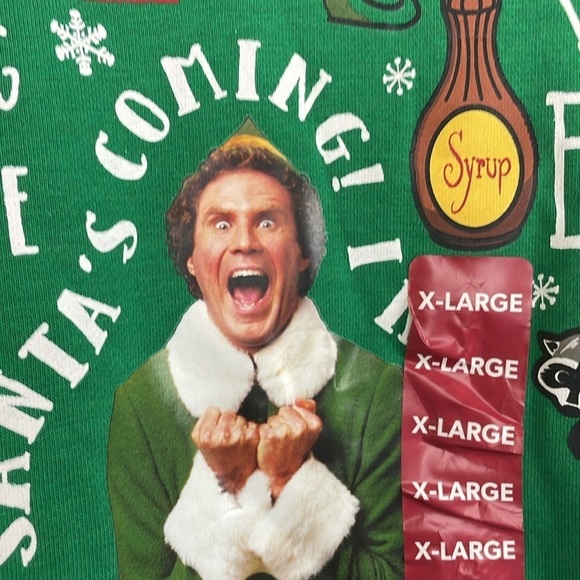 Talking Buddy the Elf Ugly Christmas Sweatshirt with Voice Sound Box, Size XL - Picture 5 of 10